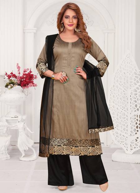 Gray Colour N F CHURIDAR 023 Stylish Casual Wear Designer Silk Worked Readymade Salwar Suit Collection N F C 589 GREY